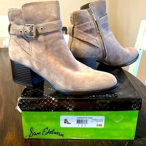 Sam Edelman size 9 Jasmine Putty Suede leather Booties